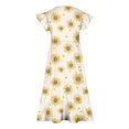 thumbnail image 4 of RXIRUCGD 2025 Vêtements d'Été pour Enfants Filles Robe Imprimée à Fleurs Manches Courtes Poches à Volants Col Rond pour Enfants, 4 of 5
