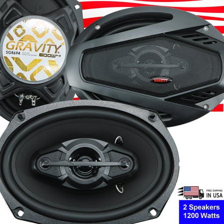 Gravity SGR694 6x9" 4-Way CAR AUDIO Full Range Speakers - 1200W Max Power Pair