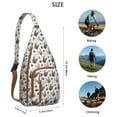 thumbnail image 3 of Artistic Dog Sling Bag - Dogs and Flowers Print (Multi-Pocket Organized, Adjustable & Waterproof), 3 of 4