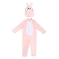 thumbnail image 2 of XIMIN Kids Girls Easter Bunny Onesie Outfits 2 Pieces Zip Up Long Sleeve Romper with Hood Toddler Stage Performance Jumpsuit, 2 of 4