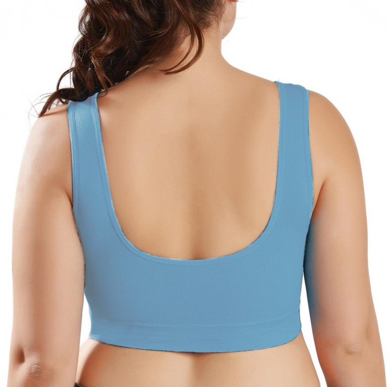 Pretty Comy 3Pack Sports Bras for Women,Full-Coverage Wireless Bra,Size S- 3XL 