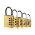 thumbnail image 4 of Combination Lock Brass 4 Number Code Security Padlock Travel Waterproof Drawer Hardware Door Suitcase Gym Cabinet Window 2133 Wheel/XS, 4 of 6