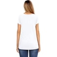 thumbnail image 3 of Starybirds Scoop Neck Tee for Women Short Sleeve Fitted Tshirts White S, 3 of 4