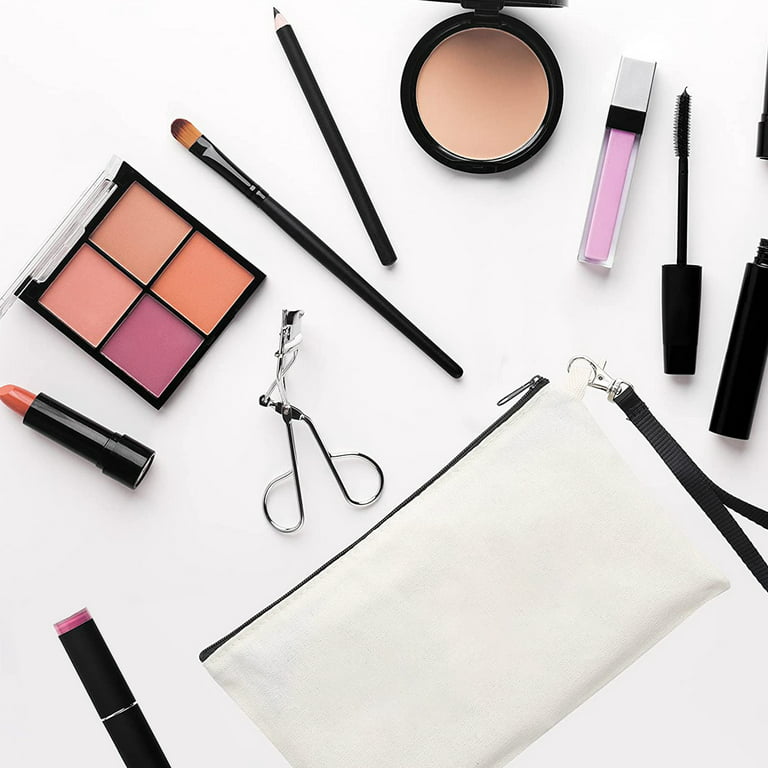 QUSENLON 10Pcs Sublimation-Blank Makeup Bags with Wrist Strap for DIY  Custom Makeup Pouch 