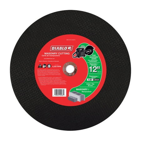 

Diablo 12 in. Dia. x 20 mm Aluminum Oxide Masonry Cut-Off Disc 1 pk
