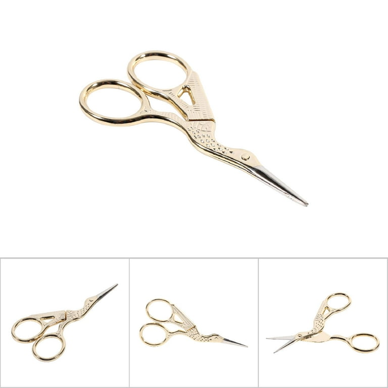 4 Pieces Stork Bird Scissors Embroidery Scissors 3.7 Inch Stainless Steel  Tip Classic Stork Scissors Sewing Dressmaker Scissors Shears for Sewing
