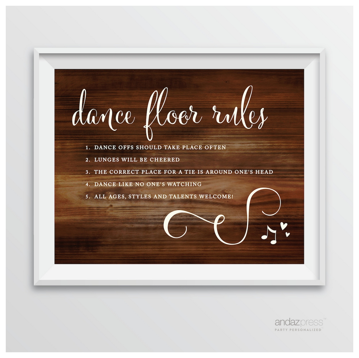 Dance Floor Rules Rustic Wood Wedding Party Signs
