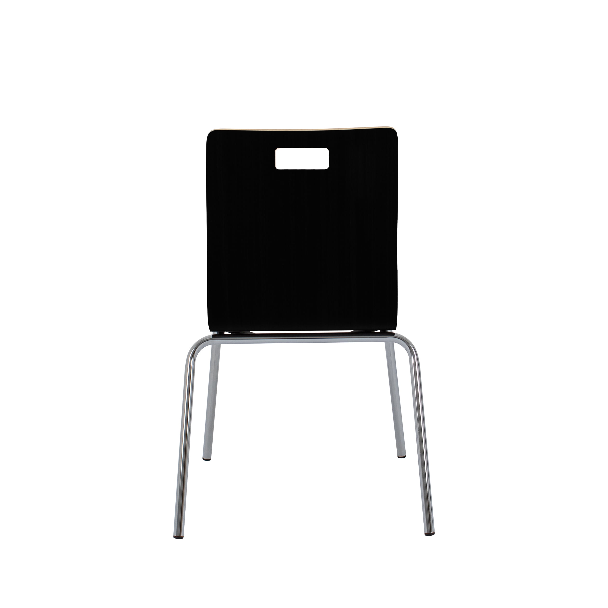 Hampden Furnishings Alexis Collection Stack Chair, Black Woodgrain, Modern Plywood Seat, Pack of 4