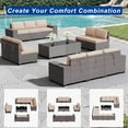 thumbnail image 5 of ASJMR 12PCS PE Rattan Patio Furniture Conversation Set All-Weather Sectional Sofa Set with Coffee Table & Cushions (Sand), 5 of 10