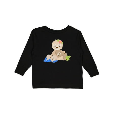 

Inktastic Sloth Mom with 2 Sleeping Baby Sloths Gift Toddler Boy or Toddler Girl Long Sleeve T-Shirt