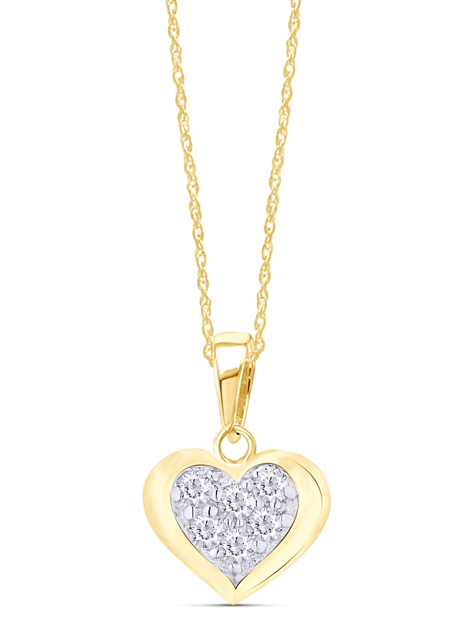 Wishrocks 14k Gold Over Sterling Silver Diamond Accent Mother and Pendant Necklace 
