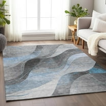 Addison Rugs Chantille Indoor/Outdoor Transitional Swirls Sky Washable Rectangle Rug, 2'6" x 3'10"