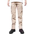 thumbnail image 3 of Men's Cargo Pants Cotton Straight Stretch Tactical Work Hiking Pants with Pockets Khakicolor, 3 of 10
