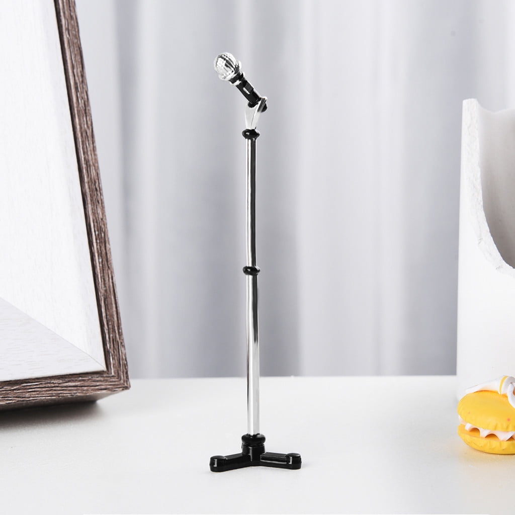 Mini Metal Microphone Model 1:12 Dollhouse Miniature Furniture Accessories Bu