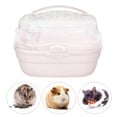 thumbnail image 4 of Estuche de transporte para hámster, portátil, ligero, para animales pequeños, ideal para viajes al aire libre, color rosa cereza claro, 4 of 12