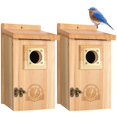 thumbnail image 1 of Casitas para pájaros SISTERBIRD de cedro para azulejos, paquete de 2 con cobre, 1 of 9
