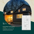 thumbnail image 6 of TOPGREENER Kalide Dual Load Dimmer Light Switch, Double LED Dimmer, Full Range, Single Pole, 120VAC, 60Hz, 200W LED/CFL, Neutral Wire Not Required, TGDDS-W, White, 6 of 6