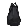thumbnail image 2 of Drawstring Backpack String Bag Waterproof With Shoes Compartment, Wet Dry Drawstring Bags For Men Women Gym Yoga Shopping Swim, 2 of 9