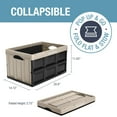 thumbnail image 3 of CleverMade Collapsible 12 Gal Plastic Storage Bin No Lid, Tan, 3 Pack, 3 of 7