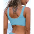 thumbnail image 3 of GHSDFBB Women's Twist Front Bikini Top V Neck Push Up Padded Swimsuit Top Bathing Suits, 3 of 3