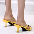 thumbnail image 4 of Vedolay High Heels For Prom Flat High Heels for Women Casual Open Toe Summer High Shoes,Yellow 8, 4 of 5