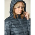 thumbnail image 4 of Made by Johnny Women's Ultra Light Weight Packable Down Jacket with Removable Hoodie XL STEEL_BLUE, 4 of 6