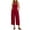 Red, variant on PBFRDSJ Capri Jumpsuits for Women Cross-Neck Halter Corduroy Jumpsuit Sleeveless Cut Out Neck Solid Color Romper with Pockets