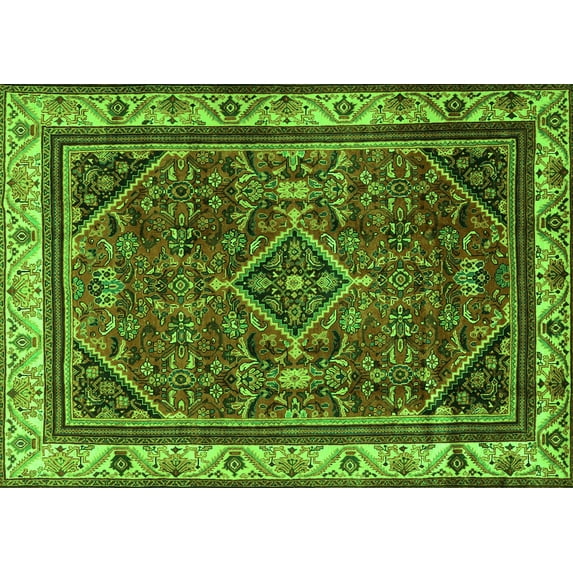 Ahgly Company Indoor Rectangle Persian Green Traditional Area Rugs, 4' x 6'