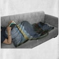 thumbnail image 6 of Landscape Soft Flannel Fleece Throw Blanket, Tropical Island Flowers Forest Mountains Beach Window View, Cozy Plush for Indoor and Outdoor Use, 50" x 70", Charcoal Grey Green, by Ambesonne, 6 of 6