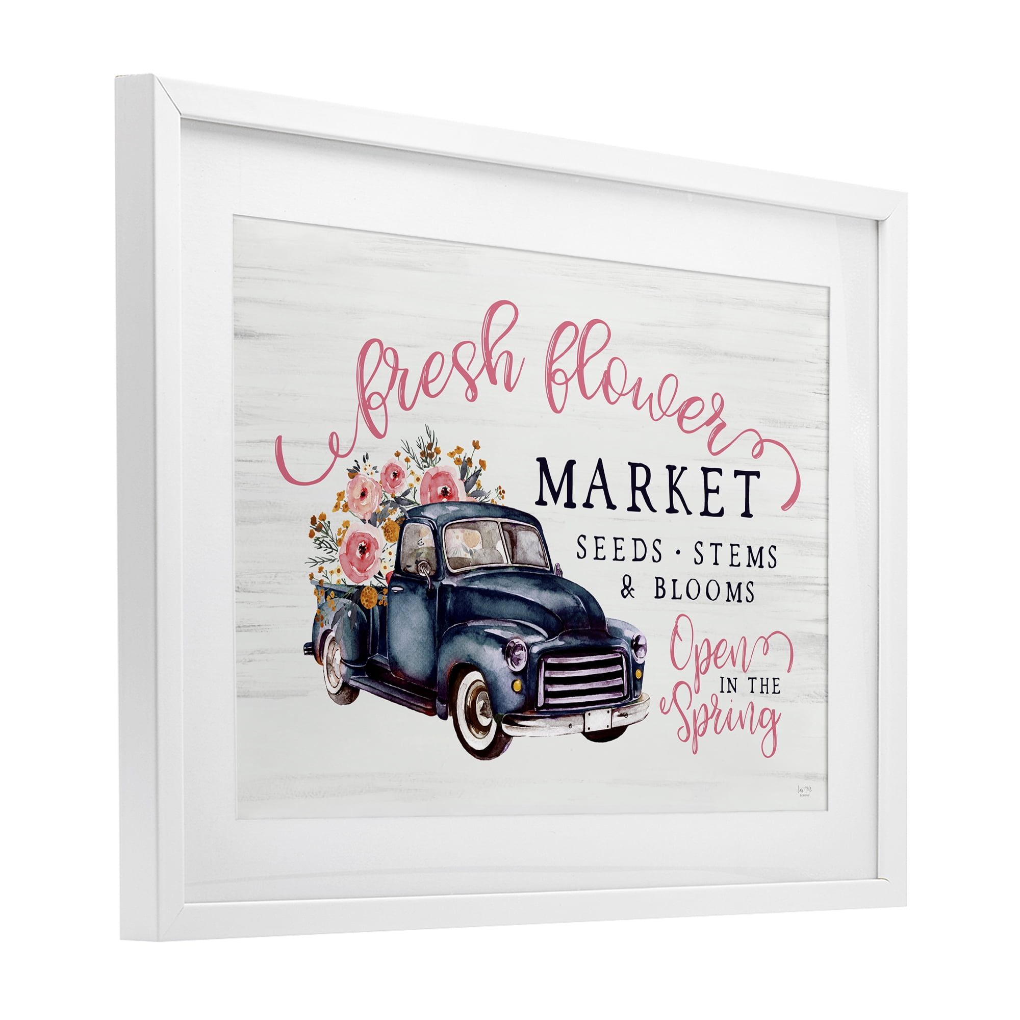 Stupell Industries Antique Spring Market White Framed Print Under Glass, design by Lux + Me Designs