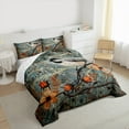 thumbnail image 3 of jejeloiu Black Bird Queen Comforter Set,Rustic Farmhouse Bedding Sets,Gray Orange Flower Bedding Comforter Set For Boys Kids,Ultra Soft Home Decor Reversible,3 Pieces, 3 of 8