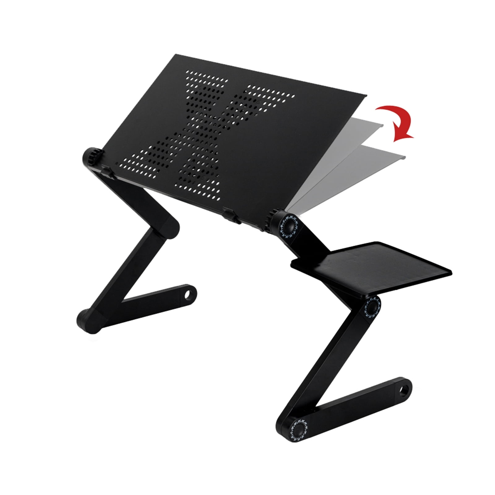 Hassch 360-Degree Rotation Folding Laptop Desk, Portable Multifunctional Laptop Trays with Fan & Mouse, Black