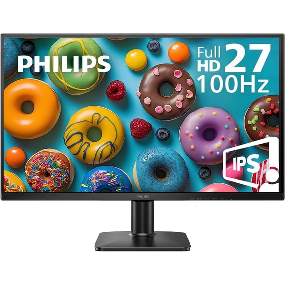 Restored PHILIPS 27E2N1100 27 inch IPS FHD (1920 x 1080) 100Hz Gaming Office Monitor, VESA, HDMI x1, VGA Port x1, Eye Care (Refurbished)