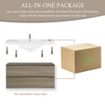 thumbnail image 4 of Demi Bonn 42" Floating Bathroom Vanity with Sink, Resin Top Basin and 2 Soft Close Drawers, Faucets and Drains Not Included, Gray, 4 of 8