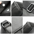 thumbnail image 5 of Textured Leather Crossbody Bag Adjustable Strap Lightweight Multi-Pocket Spacious Organizer for Commuter Essentials​(Black), 5 of 6