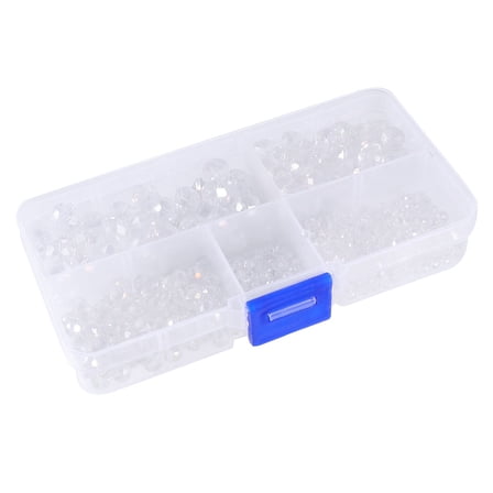 CRILSTYLEO Flat Beads for Jewelry Making White Glass 710Pcs 0.4x0.4in