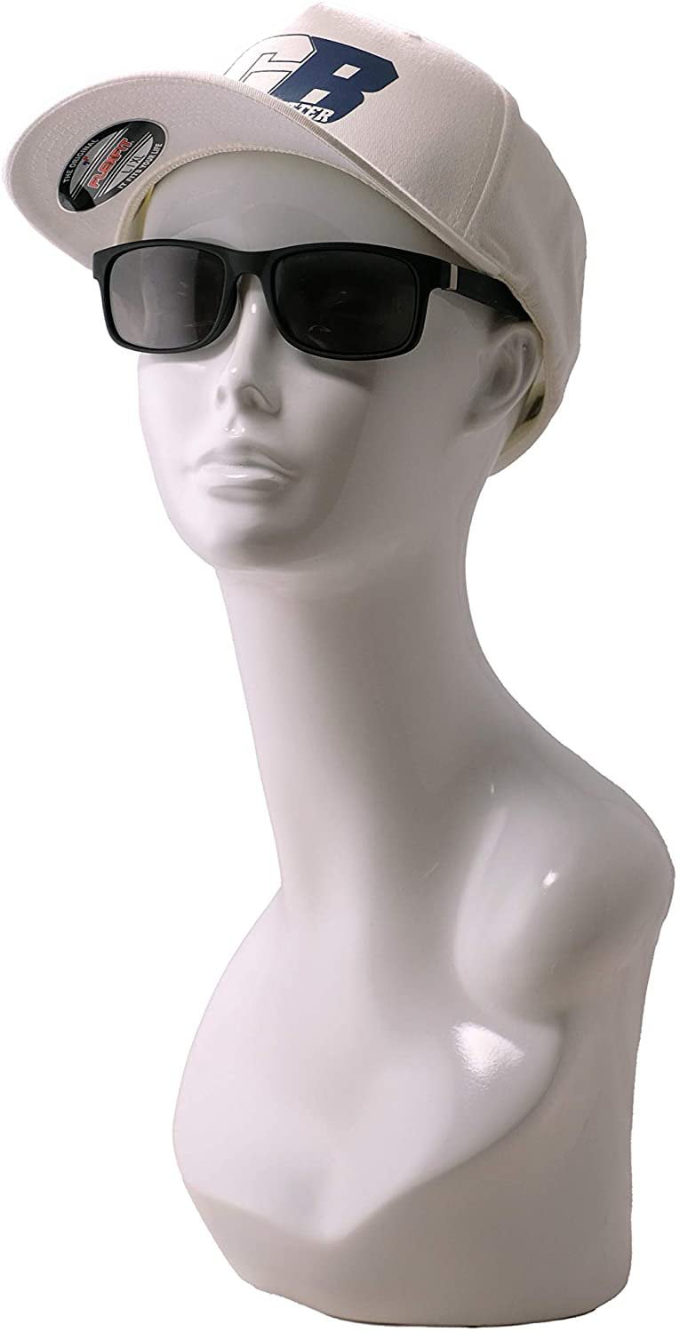 N'icePackaging - Life-Sized Glossy Flesh Tone Mannequin Head - Poly-Resin -  For Merchandise or Showcase - Free-Standing - Hats/Wigs/Necklace/Scarfs