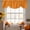 Ochre, Orange, variant on Pink Gingham Tie Up Valance Curtains for Windows, Kitchen Curtains Window Treatments, Modern Minimalist Geometric Plaid Short Window Shades Valances for Bedroom Bathroom Cafe 54"x18"