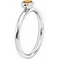 thumbnail image 3 of Sterling Silver Low 4mm Round Citrine Ring, 3 of 7