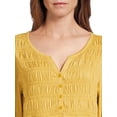 thumbnail image 4 of Time and Tru Women’s Smocked Peplum Top, Sizes XS-3XL, 4 of 5