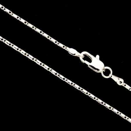 Silver Lock Chain Necklace With Lobster Claw Clasp 18Inch Silver Plated Brass 1.5mm Chain Width Sold per pkg of 1pcs
