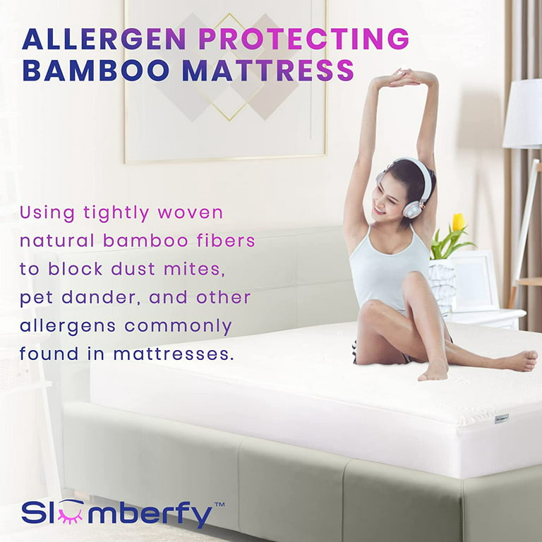 Waterproof Mattress Protector by Slumberfy | Hypoallergenic Bamboo Mattress