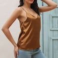 thumbnail image 6 of ZVNAΖH Women's V-neck Silk Satin Camisoles Tops Summer Casual Spaghetti Strap Tank Tops Basic Layer Undershirts Home Sleepwear, 6 of 6