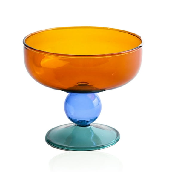 Paraugas Ice Cream Glass Bowls Colored Dessert Bowls Vintage Glass with Footed Fruit Salad Bowl for Holiday Party