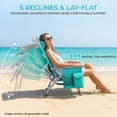thumbnail image 4 of Pirecart Beach Chair, Wide 25" Foldable Beach Chair for Adult, 5-Position Adjustable with Storage Bag, Cooler Pouch,Towel Bar, Green, 4 of 8