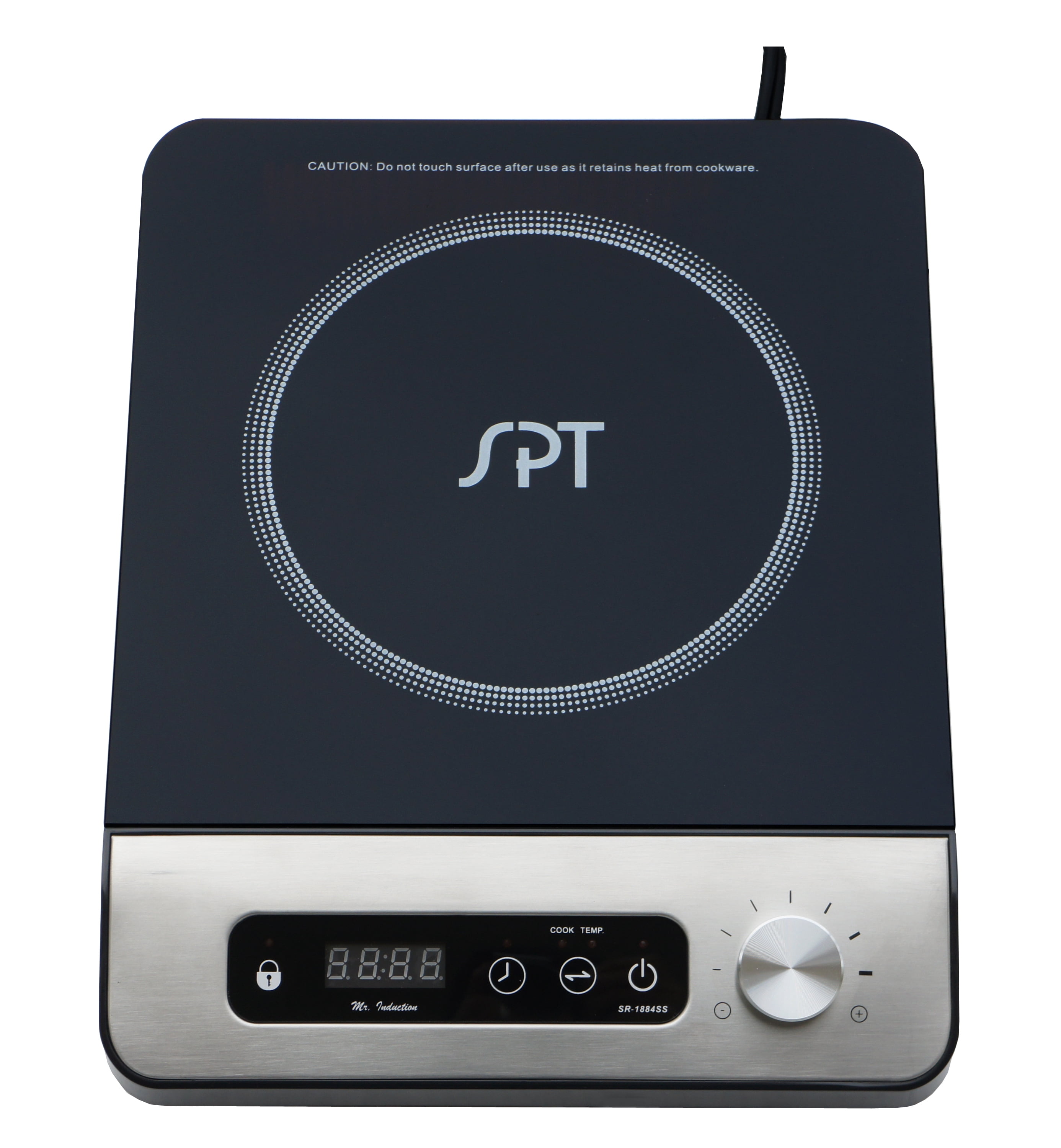 Sunpentown SR-1884SS-42B 1650W Induction Cooker with Control knob and Stainless Steel Pot
