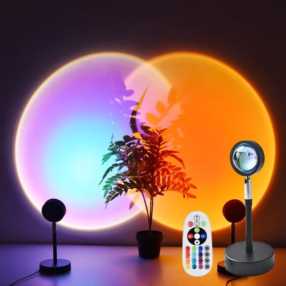 PKDEF Lámpara de proyección con 16 Colores, Proyector de Luz Arcoíris de Rotación de 360 Grados con control remoto, para cumpleaños, Dí