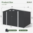 thumbnail image 7 of Aoxun 10’ x 8’ Outdoor Metal Storage Shed, Steel Utility Tool Shed Storage with Lockable Doors, Metal Sheds Outdoor Storage for Backyard, Garden, Lawn and Patio, Black, 7 of 7