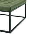 thumbnail image 5 of Partner Furniture 32" Square Faux Leather Tufted Cocktail Ottoman in Green, 5 of 7