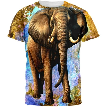 Old Glory - Elephant Distressed Splatter All Over Mens T Shirt ...